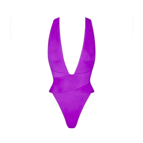SKIMS Other - SKIMS Deep V One Piece Swimsuit Vibrant Purple 4X NWT Style No Tags